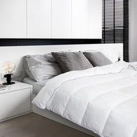 Bamboo Blend Quilt 250GSM Luxury Duvet 100% Cotton Cover - King - White