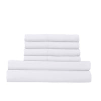 1500 Thread Count 6 Piece Cotton Rich Bedroom Collection Set - King - White