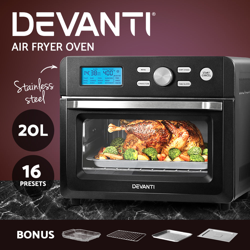 20 Litre Black Air Fryer Convection Oven