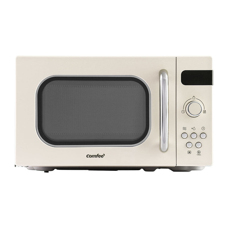 20L Microwave Oven 800W Countertop Kitchen 8 Cooking Settings Cream