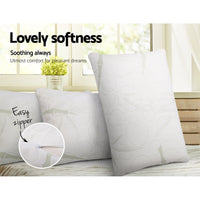 Set of 2 Bamboo Pillow with Memory Foam