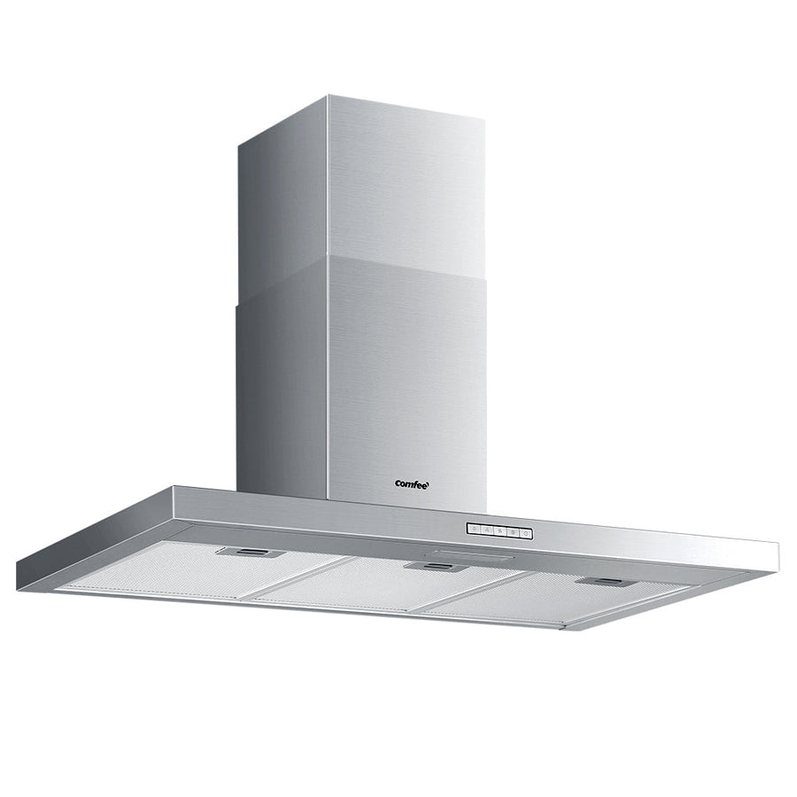 Rangehood 900mm 90cm Range Hood Stainless Steel Kitchen Canopy LED Light