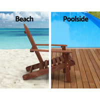 Outdoor Sun Lounge Beach Chairs Table Setting Wooden Adirondack Patio Lounges Chair