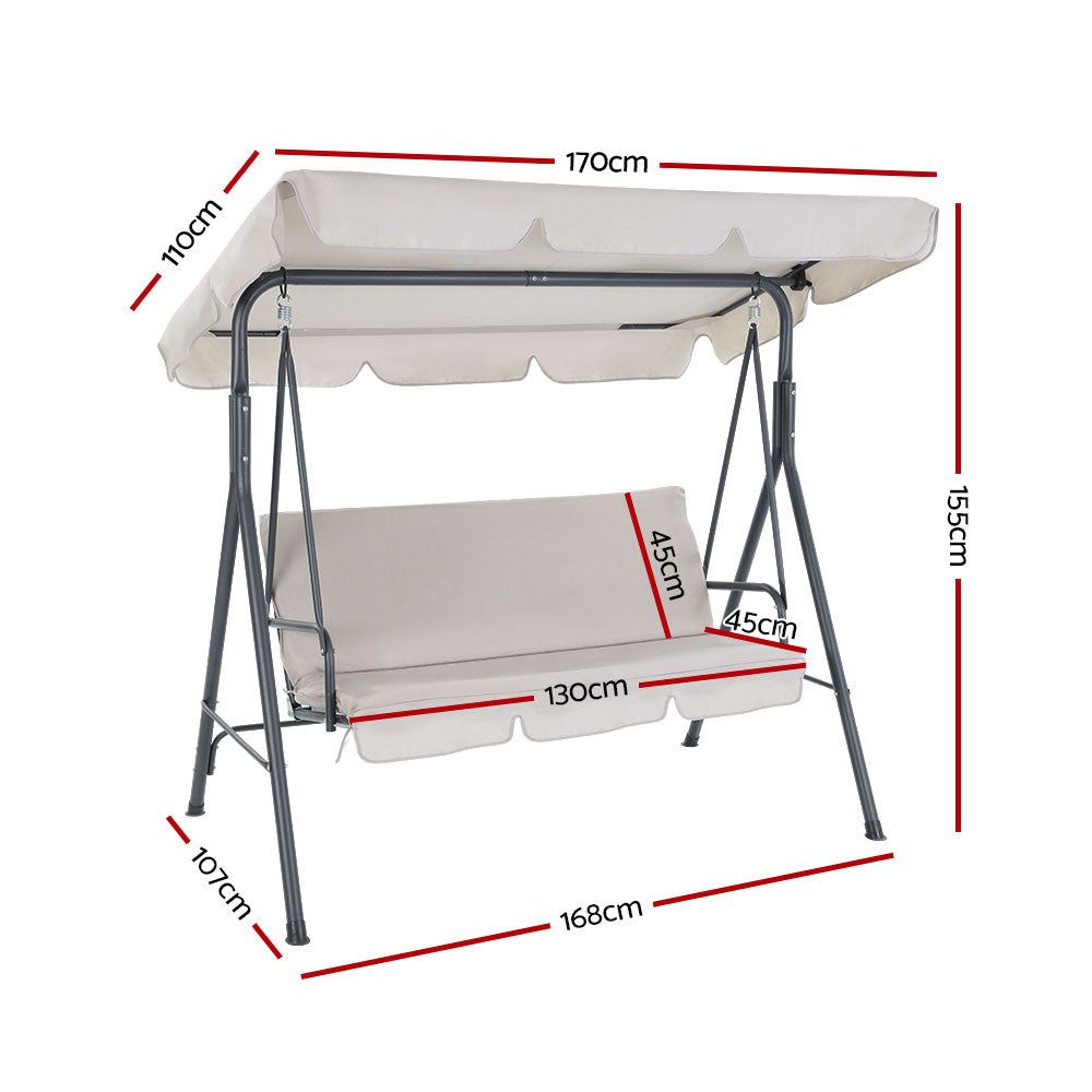 Outdoor Swing Chair Hammock 3 Seater Garden Canopy Bench Seat Backyard