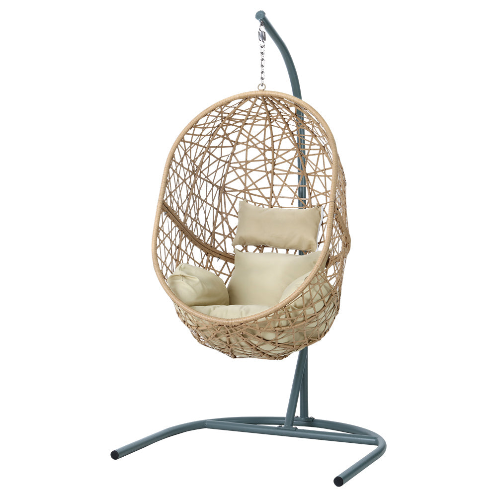 Swing Chair Egg Hammock With Stand Outdoor Furniture Wicker Seat Yellow