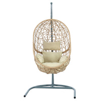 Swing Chair Egg Hammock With Stand Outdoor Furniture Wicker Seat Yellow