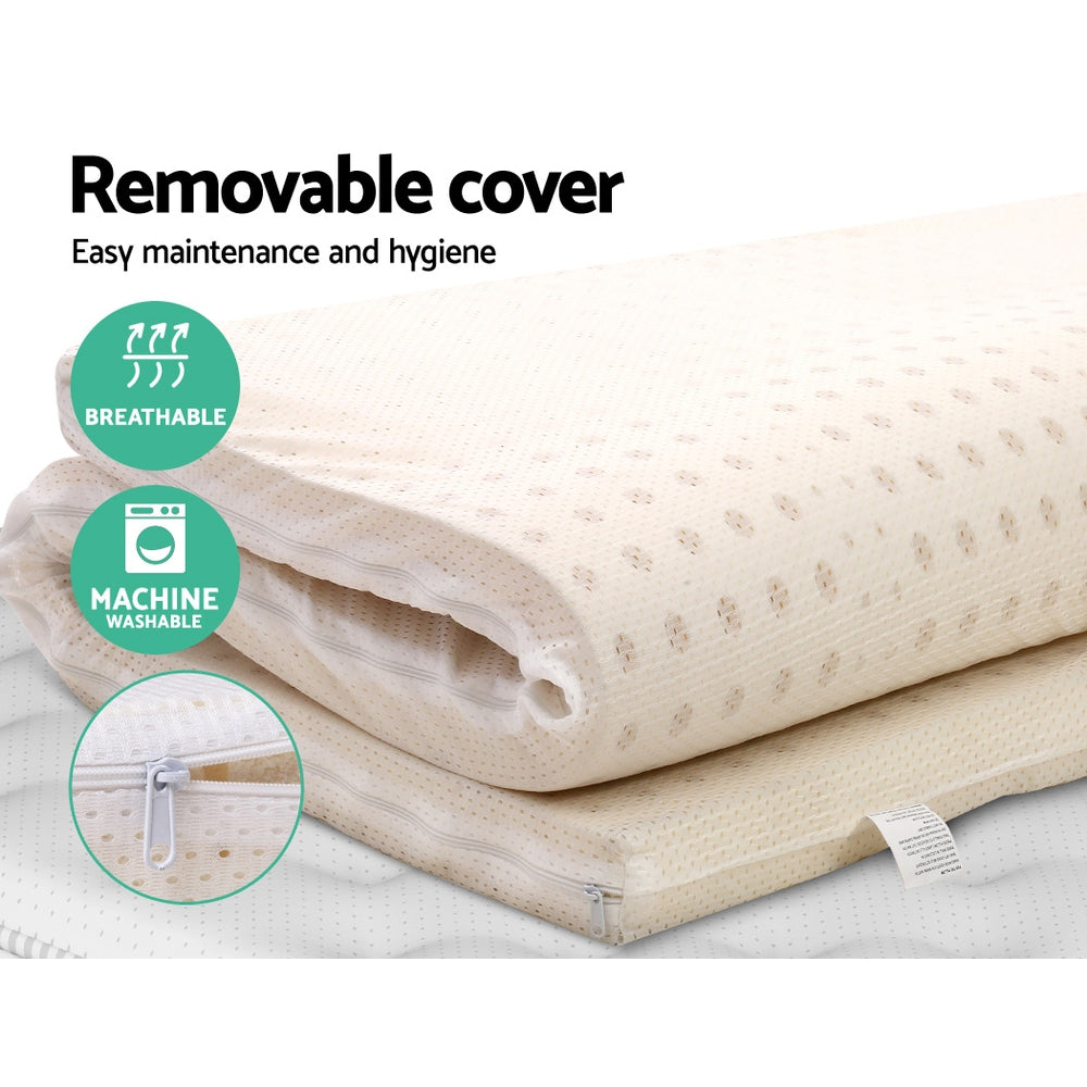 7 Zone Latex Mattress Topper Underlay 7.5cm Queen Mat Pad Cover