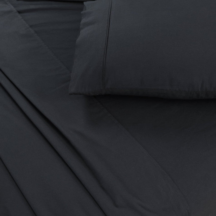 100% Egyptian Cotton Vintage Washed 500TC Charcoal Double Bed Sheets Set