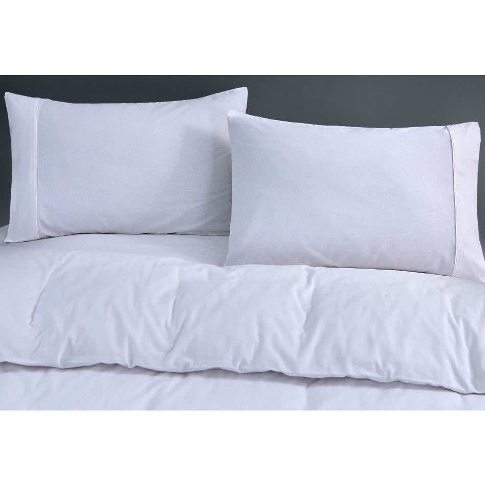 100% Egyptian Cotton Vintage Washed 500TC White King Quilt Cover Set