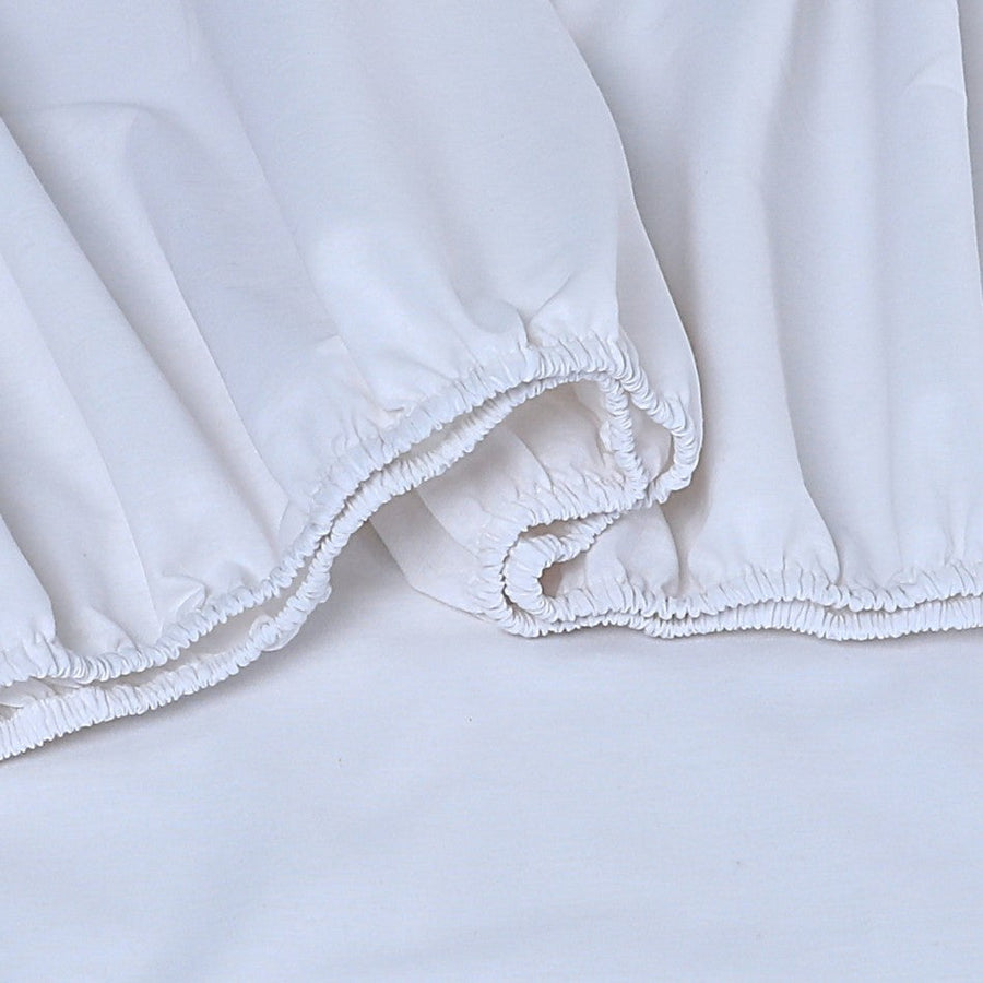 100% Egyptian Cotton Vintage Washed 500TC White King Bed Sheets Set