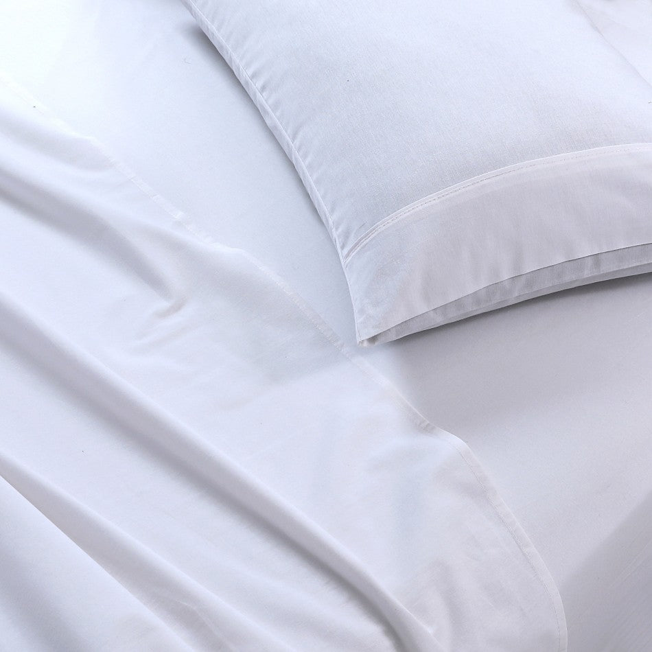 100% Egyptian Cotton Vintage Washed 500TC White King Single Bed Sheets Set