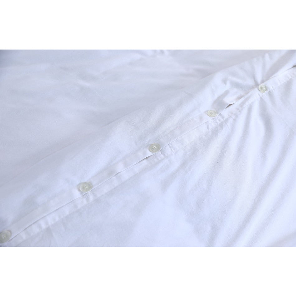 100% Egyptian Cotton Vintage Washed 500TC White Queen Quilt Cover Set