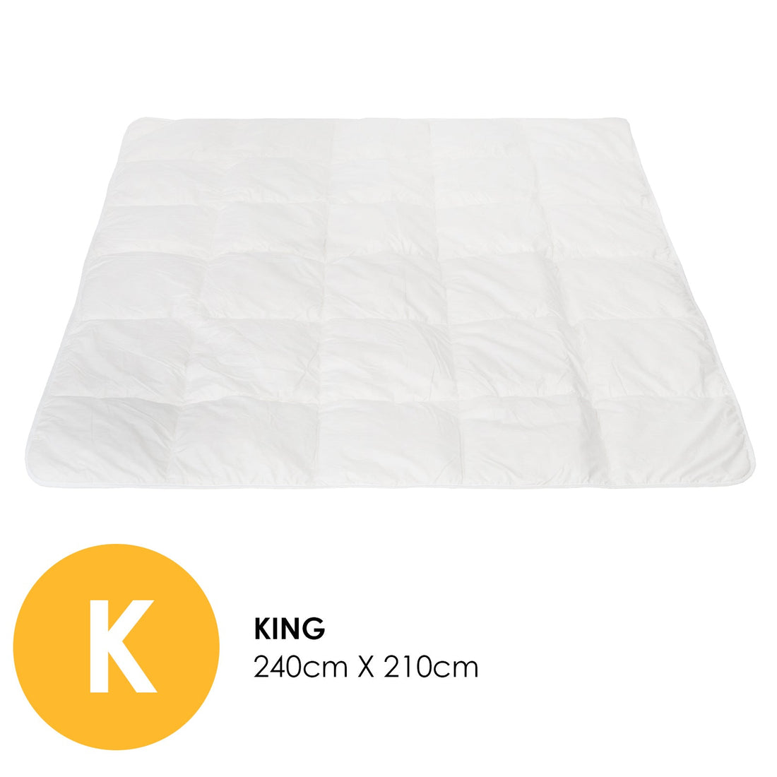 260GSM Deluxe Eco-Silk Touch Quilt 100% Cotton Cover - White King