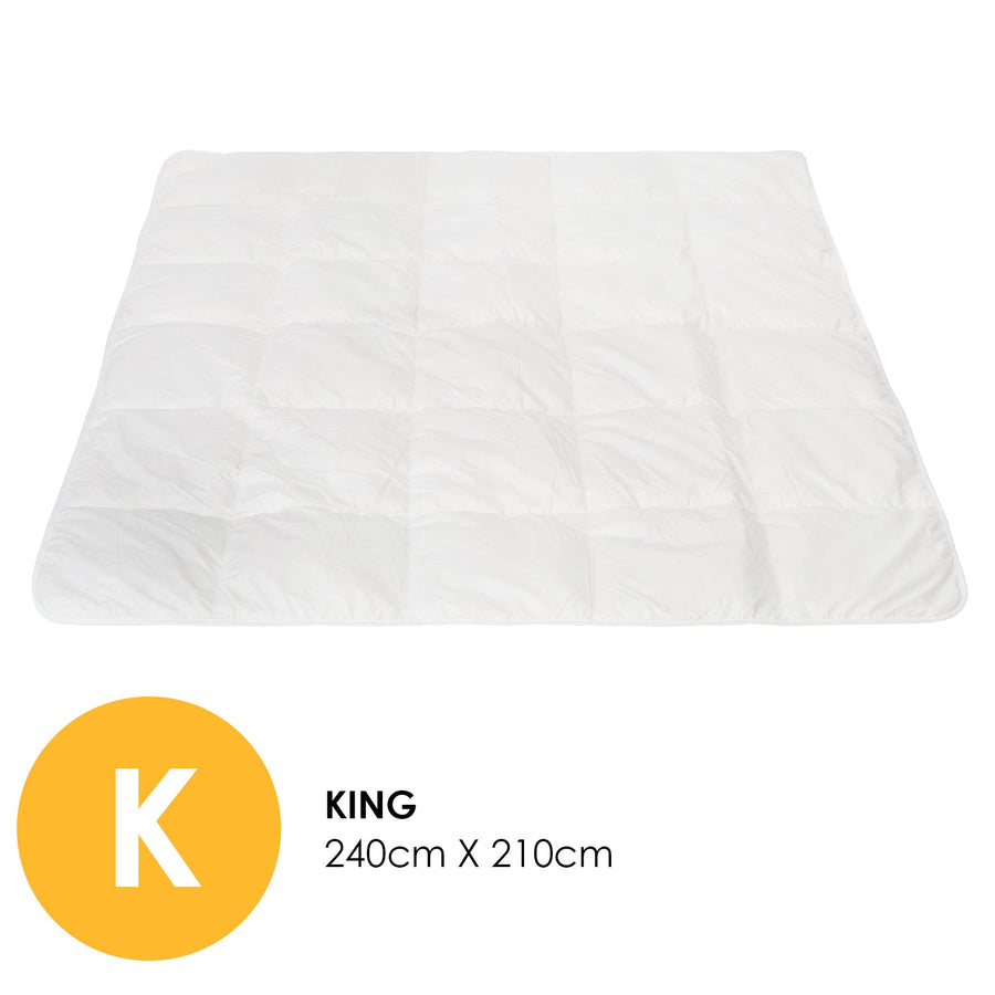 260GSM Deluxe Eco-Silk Touch Quilt 100% Cotton Cover - White King