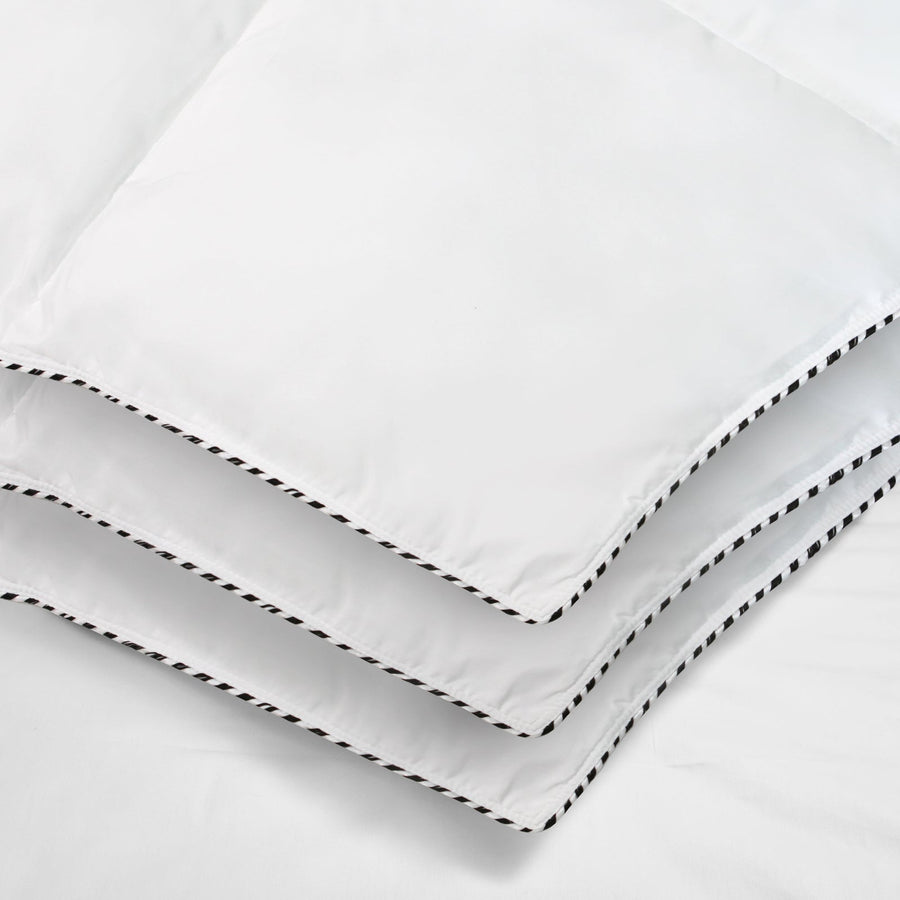 Bamboo Blend Quilt 250GSM Luxury  Duvet 100% Cotton Cover - Queen - White