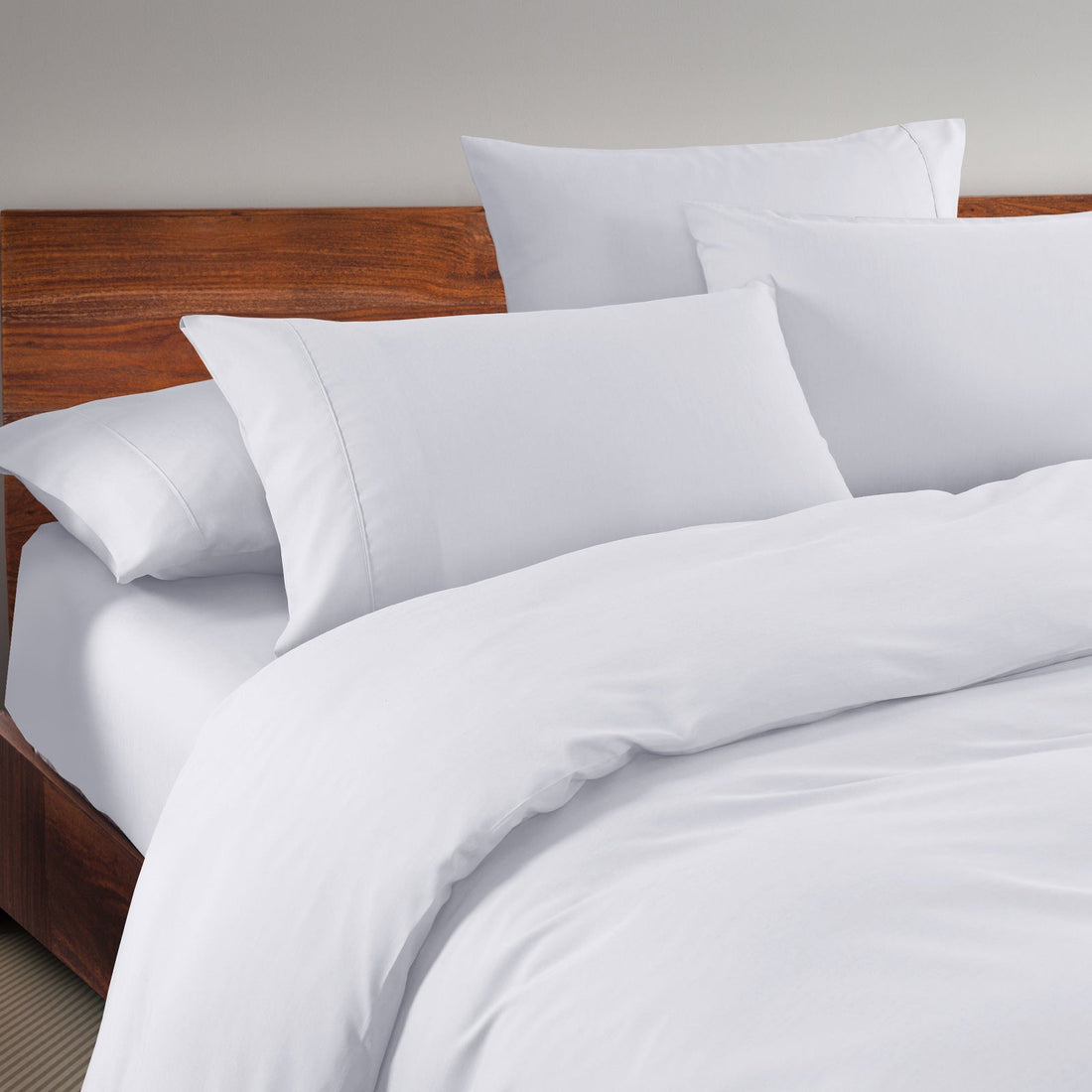 1500 Thread Count 6 Piece Cotton Rich Bedroom Collection Set - King - White