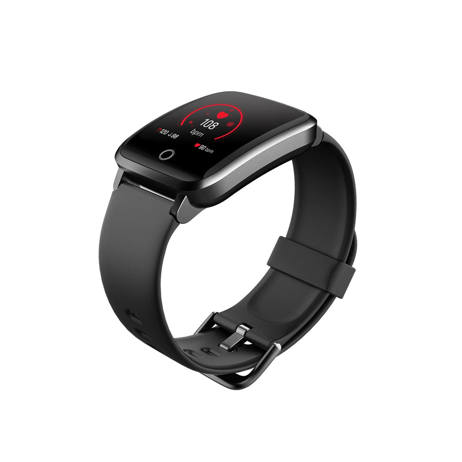 Smart Watch Bluetooth Heart Rate Monitor Waterproof LCD Touch Screen - Black