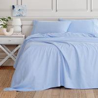 Royal Comfort 3000 Thread Count Bamboo Cooling Sheet Set - Queen - Light Blue