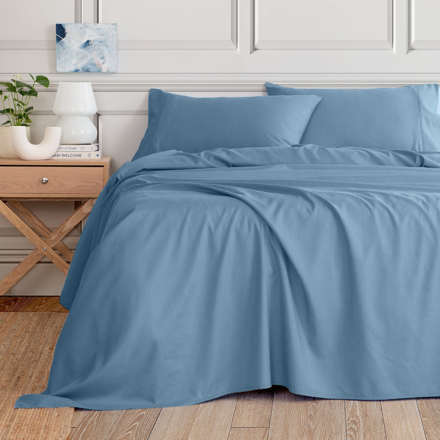 Royal Comfort 3000 Thread Count Bamboo Cooling Sheet Set - King - Denim