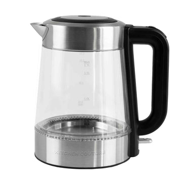 Cool Touch Stainless Steel LED Glass Kettle Dual Wall 1.7L