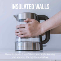 Cool Touch Stainless Steel LED Glass Kettle Dual Wall 1.7L