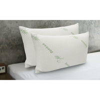 Memory Foam Pillow Bamboo Covered Ultra Soft Hypoallergenic White