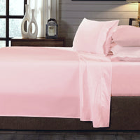 250TC Organic 100% Cotton Sheet Set 4 Piece Luxury Hotel Style - King - Blush