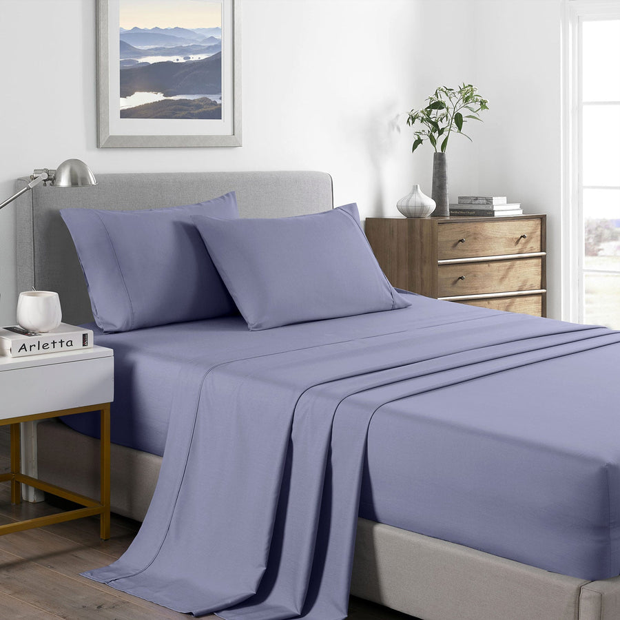 2000 Thread Count Bamboo Cooling Sheet Set Ultra Soft Bedding - Lilac Grey King