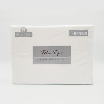 1500 Thread Count Pure Soft Cotton Blend Flat & Fitted Sheet Set White King