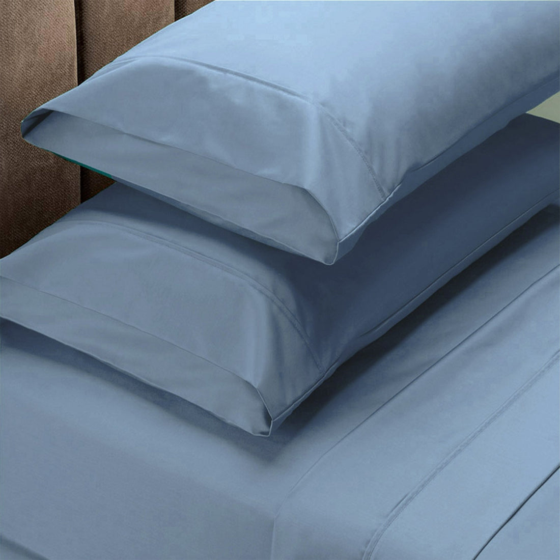 1500 Thread Count Pure Soft Cotton Blend Flat & Fitted Sheet Set Indigo King