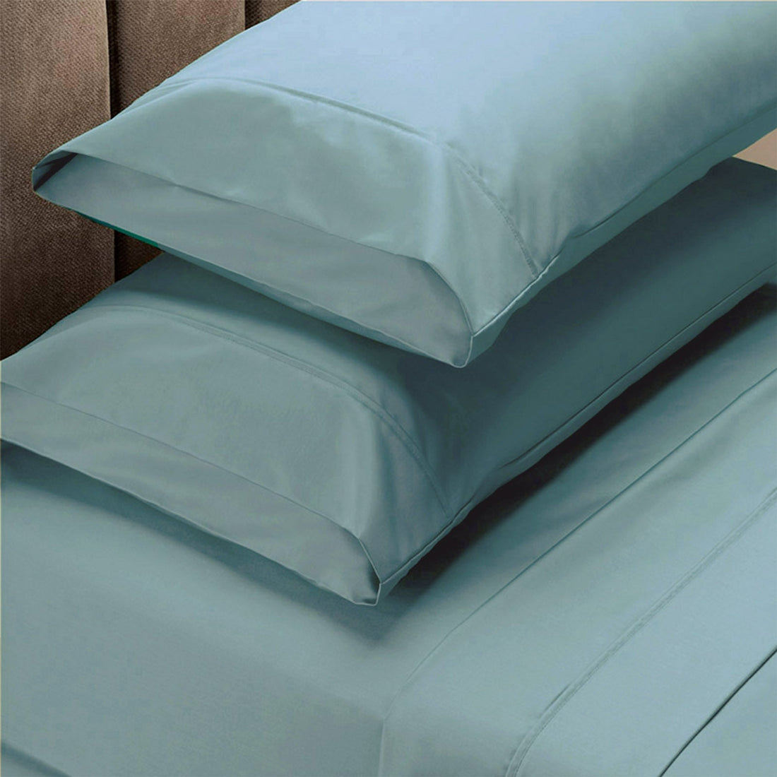 1500 Thread Count Pure Soft Cotton Blend Flat & Fitted Sheet Set Mist King