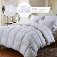 350GSM Bamboo Quilt, 2000TC Sheet Set And 2 Pack Duck Pillows - White Single