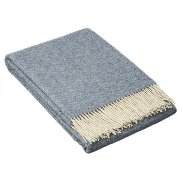 Hampton Throw - Merino Wool Blend - Blue