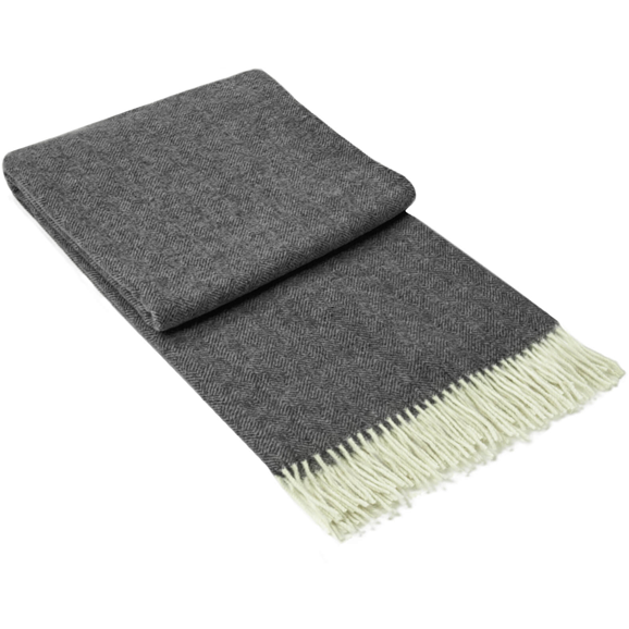 Hampton Throw - Merino Wool Blend - Dark Grey