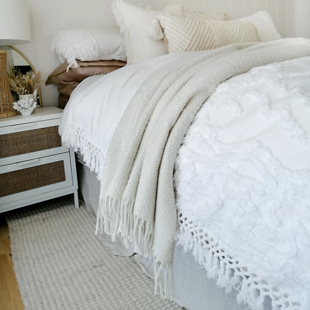 Soho Throw - Wool Blend - Ivory