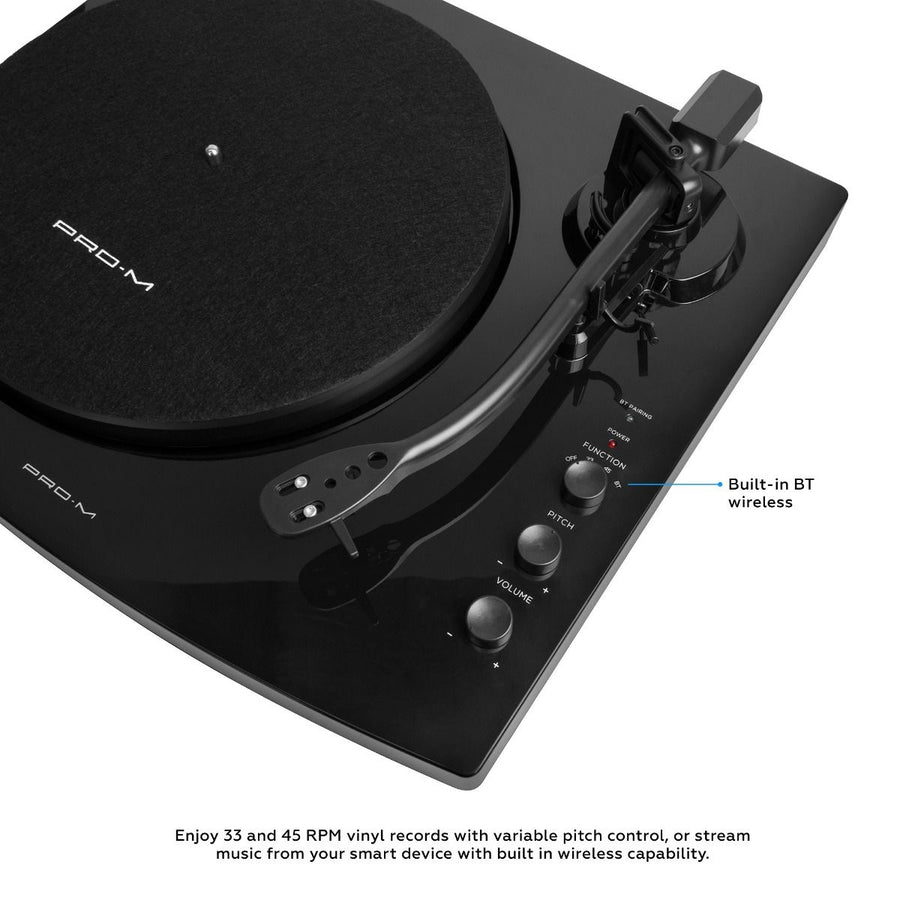 Pro-M Turntable with Bluetooth Speakers (Black)