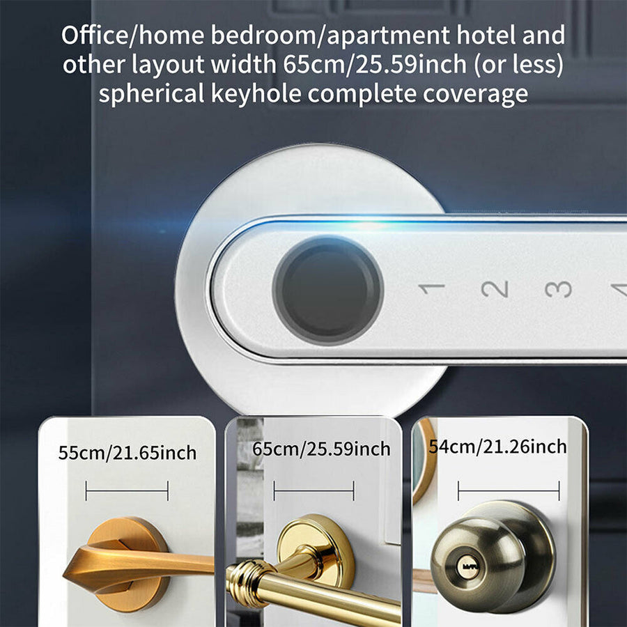 Smart Fingerprint Door Lock Electronic Handle Digital Password Bluetooth Key APP