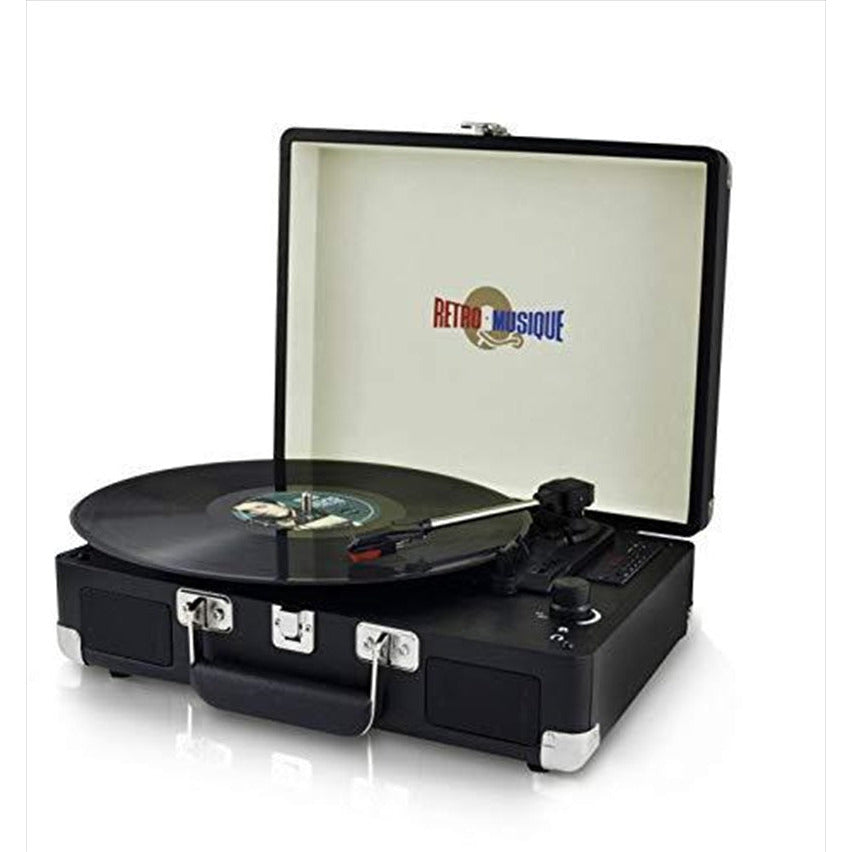 Suitcase Style Turntable Black - Retro Musique