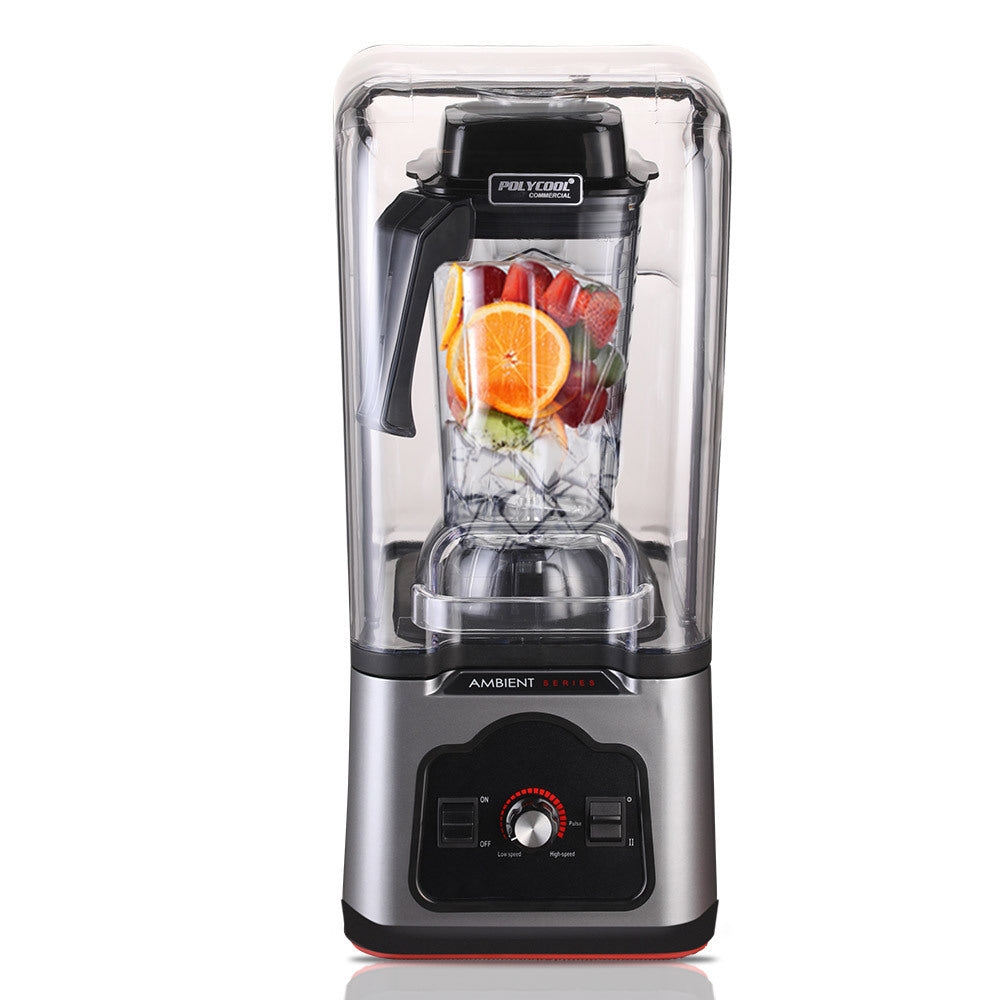 Commercial Blender Quiet Enclosed Processor Smoothie Mixer Cafe, Silver