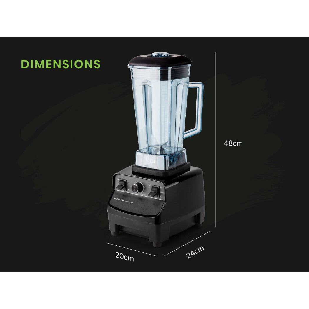 2L Commercial Blender Mixer Food Processor Smoothie Ice Crush Black