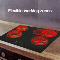 60cm Ceramic Cooktop 4 6 Zone Electric Glass Burner Top Flat Kitchen