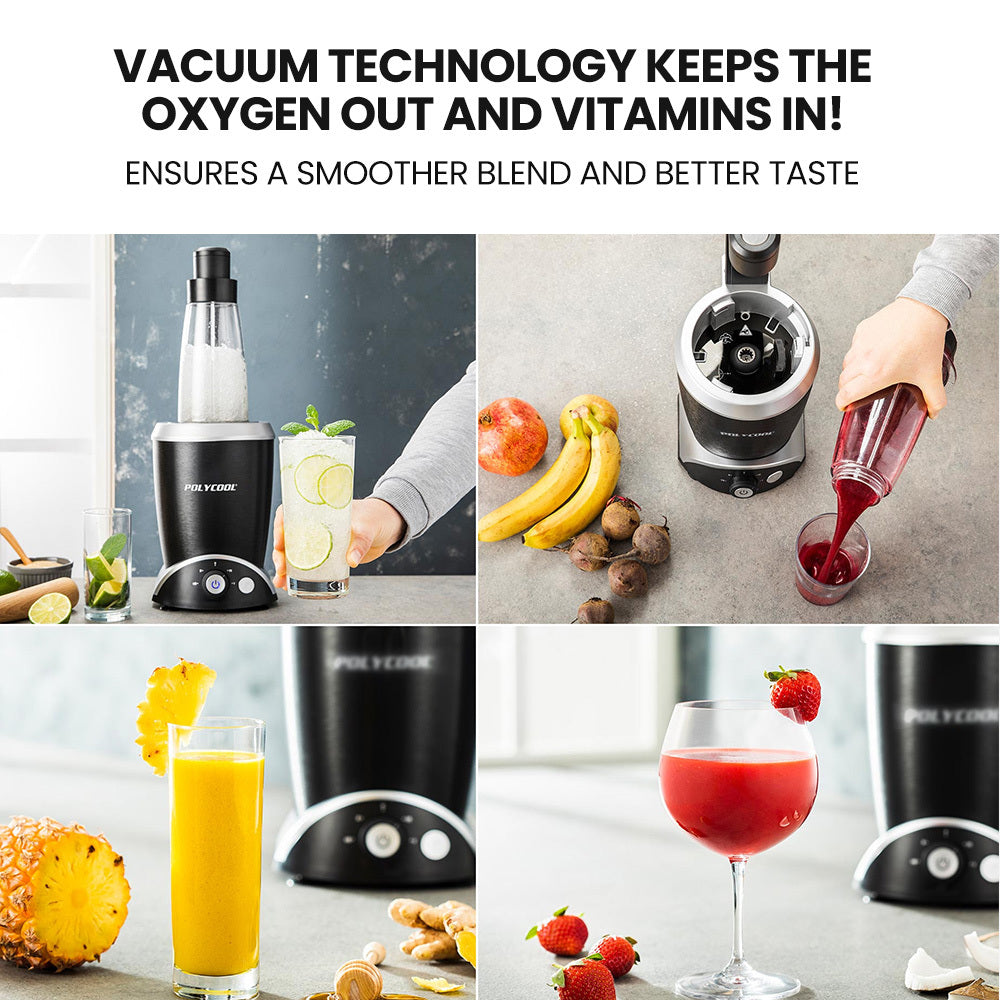 1000W 2in1 Vacuum Blender, 700ml Capacity, Removable Sealing Arm