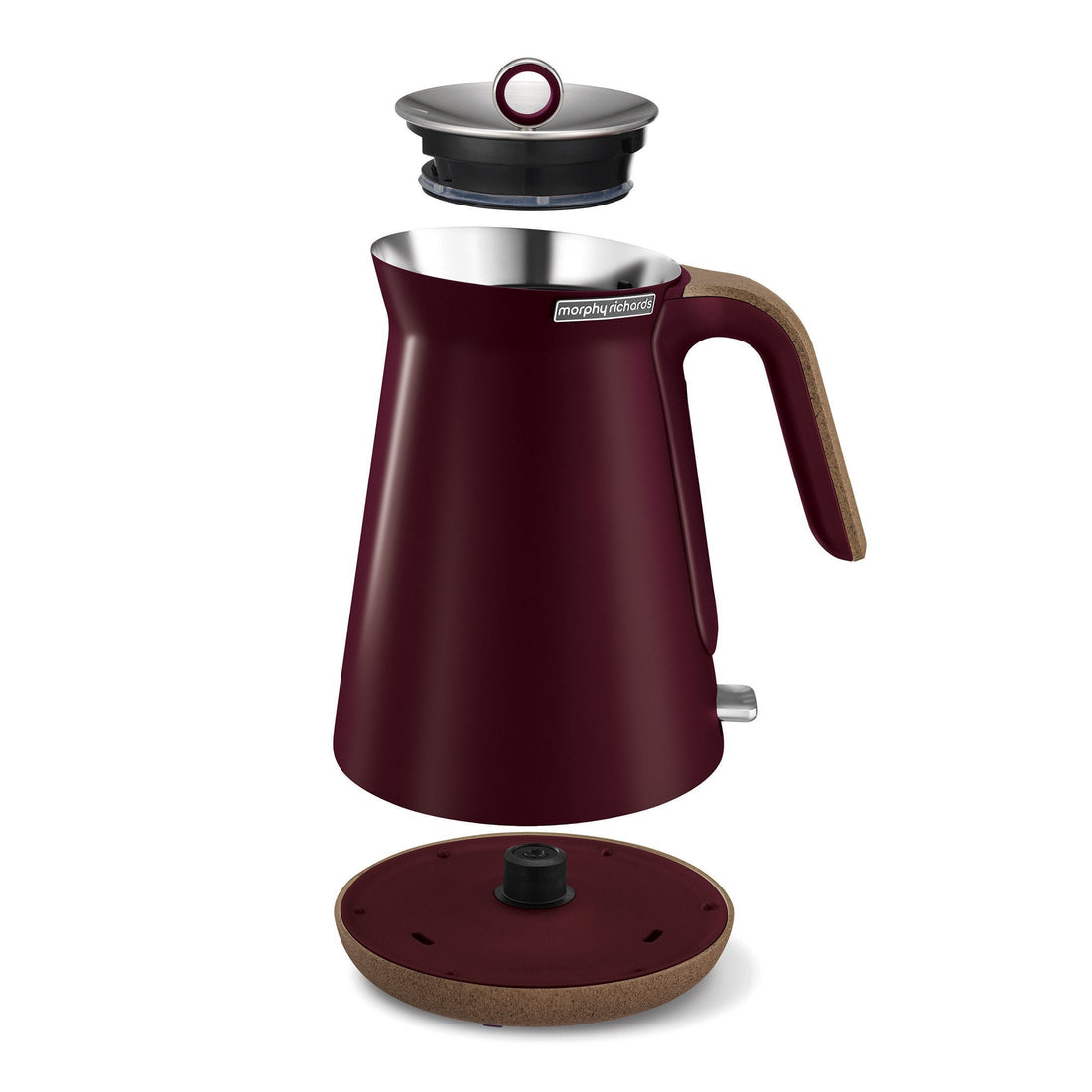 1.5L Aspect Kettle - Maroon with Cork-Effect Trim