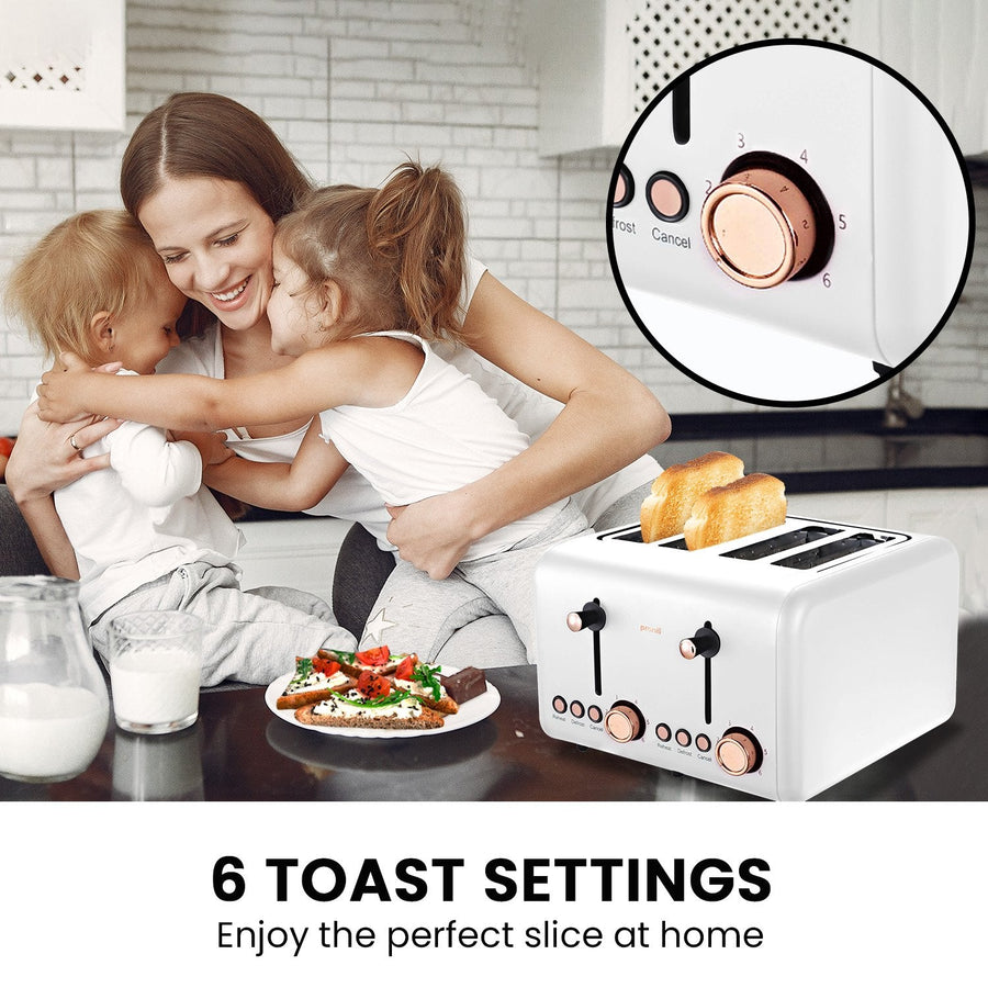 Toaster, Kettle & Coffee Machine Breakfast Set - White