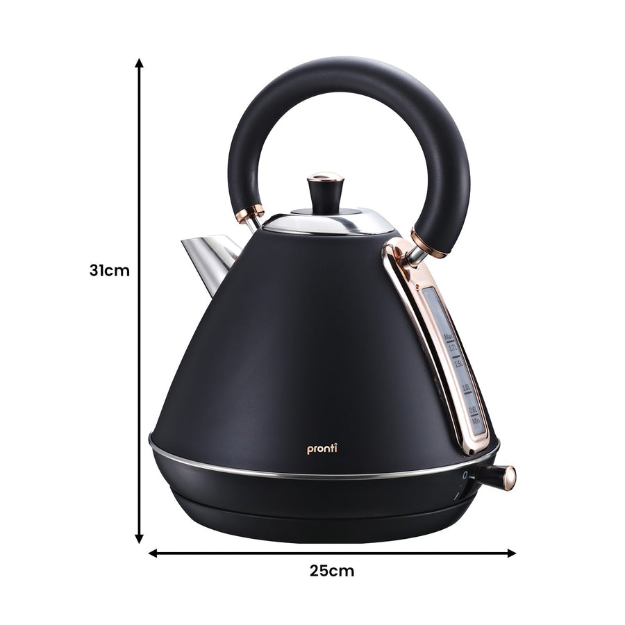 1.7L Rose Trim Collection Kettle - Black