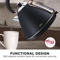 1.7L Rose Trim Collection Kettle - Black