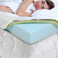 Cool Gel Memory Foam Mattress Topper Bamboo Fabric Cover Double