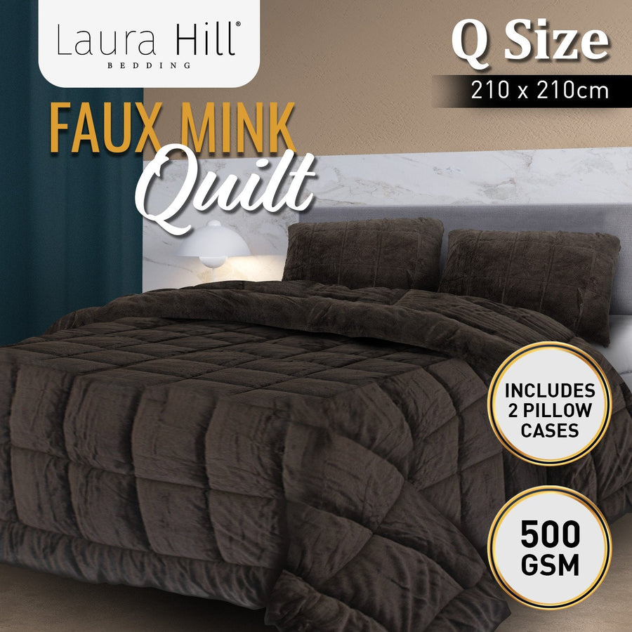 Faux Mink Comforter Quilt Duvet 500GSM - Queen