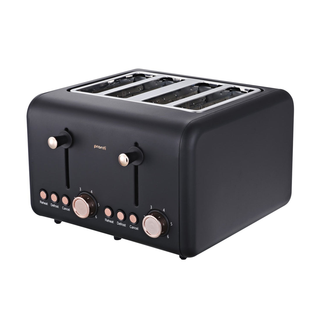 4 Slice Toaster Rose Trim Collection - Black