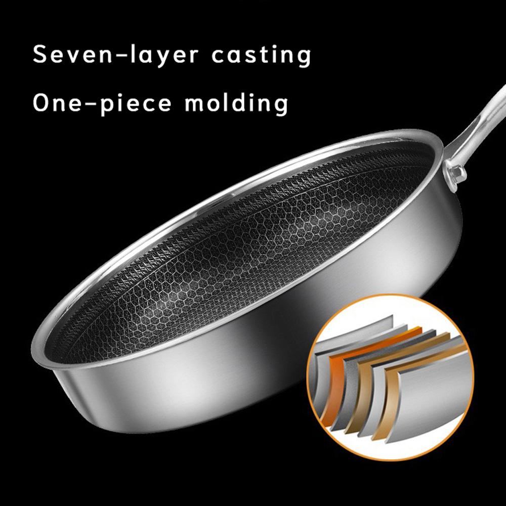 Stainless Steel Frying Pan Non-Stick Cooking Frypan Cookware 30cm Honeycomb Single Sided